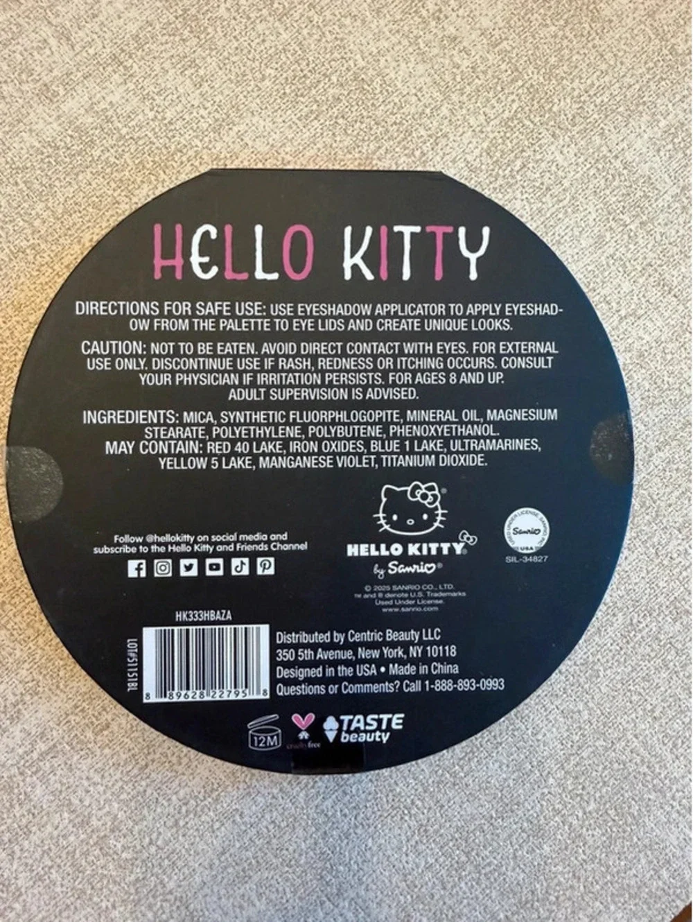 Hello Kitty Halloween Themed Eyeshadow Palette by Taste Beauty